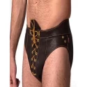 Skórzane stringi Brown Leather Boot Jock