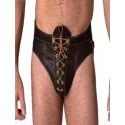 Skórzane stringi Brown Leather Boot Jock