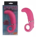 Zagięty wibrator na palec Ridged Inlay 18cm (2 kolory)
