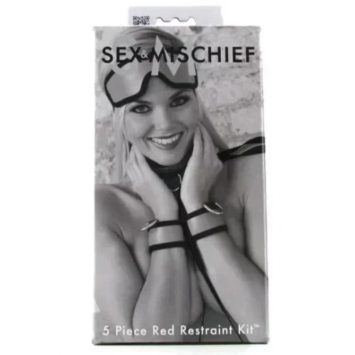 Zestaw Sex Mischief 5 Piece Red Restraint Kit