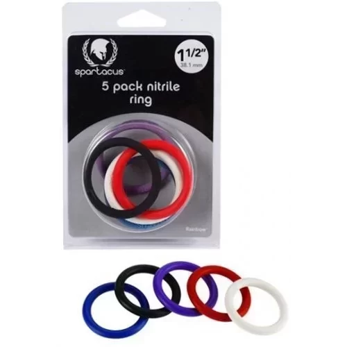 Zestaw pierścieni Spartacus Nitrile Cock Rings - 5 szt