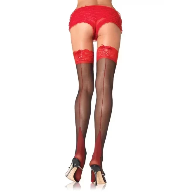 Cuban Heel 2 Tone Stockings O/S