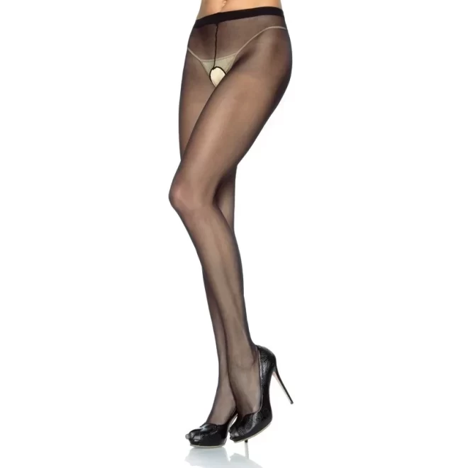 Sheer Crotchless Pantyhose O/S