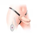 Vibrating unisex hollow strap on