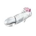 Penis sleeve with vibration, crystal