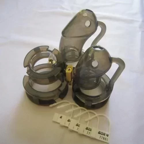 Męski pas cnoty Bon4 Silicone Chastity Cage Black Plus S / M + M / L