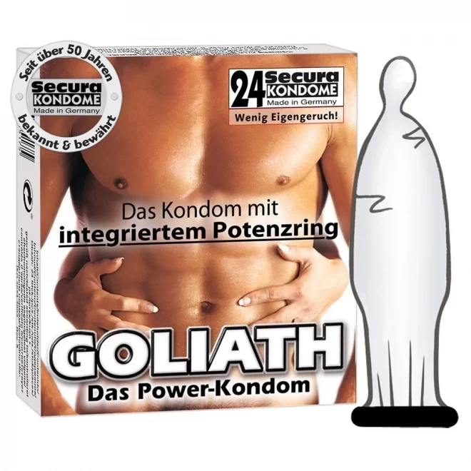 Mocne prezerwatywy z ringiem Secura Goliath 24 szt.