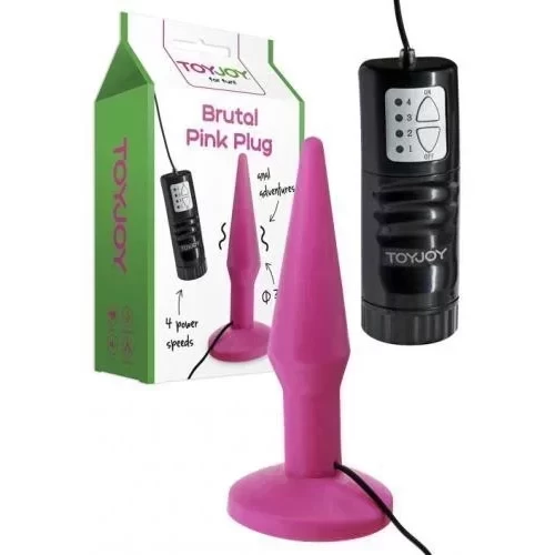 Pług analny z wibracją Brutal Pink Plug Vibrating Small