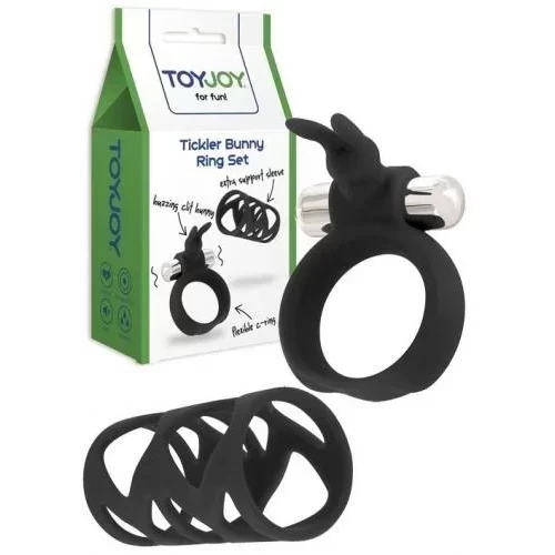 Nakładka stymulująca wibracjami Tickler Bunny Ring Set