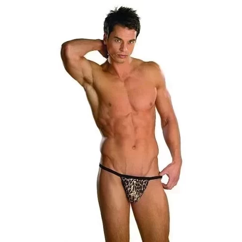 Uniwersalne stringi leopard Mens brief leopard o.s.