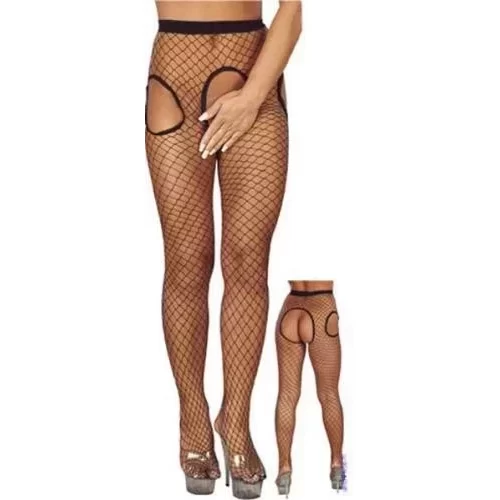 Kabaretki z wycięciami Fishnet tights black