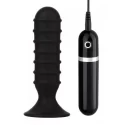 Korek z wibracjami Menzstuff ribbed torpedo vibr. 5inch blk / 10,6 cm