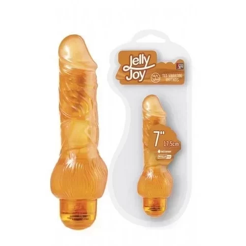 Pomarańczowy wibrator Jelly joy 7inch 10 rhythms -