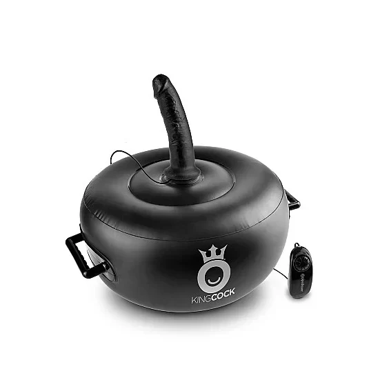 Dmuchana poduszka z wibrującym dildo King Cock Deluxe Vibrating Inflatable Hot Seat