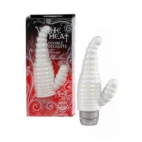 Podwójny wibrator White Heat Double Delights 11 cm