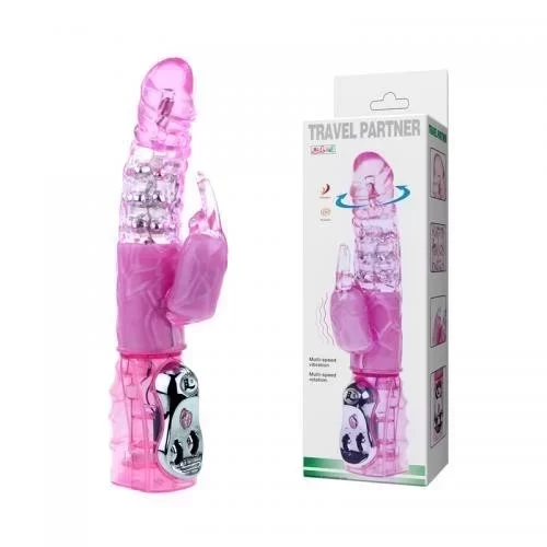 Rotacyjny wibrator Jelly Bunny With Pearls