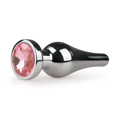 Metal Butt Plug with pink crystal