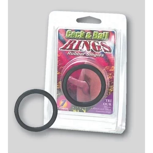 Cock & ball rings rubber singles, cockring,schwarz, 45mm
