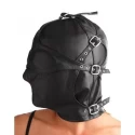 Asylum Leather Hood with Removable Blindfold and Muzzle