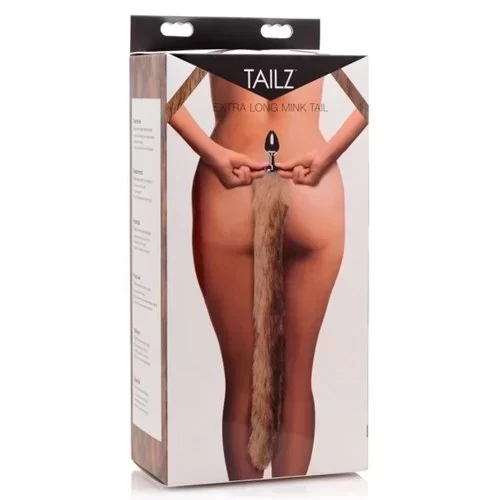 Extra Long Mink Tail Metal Anal Plug