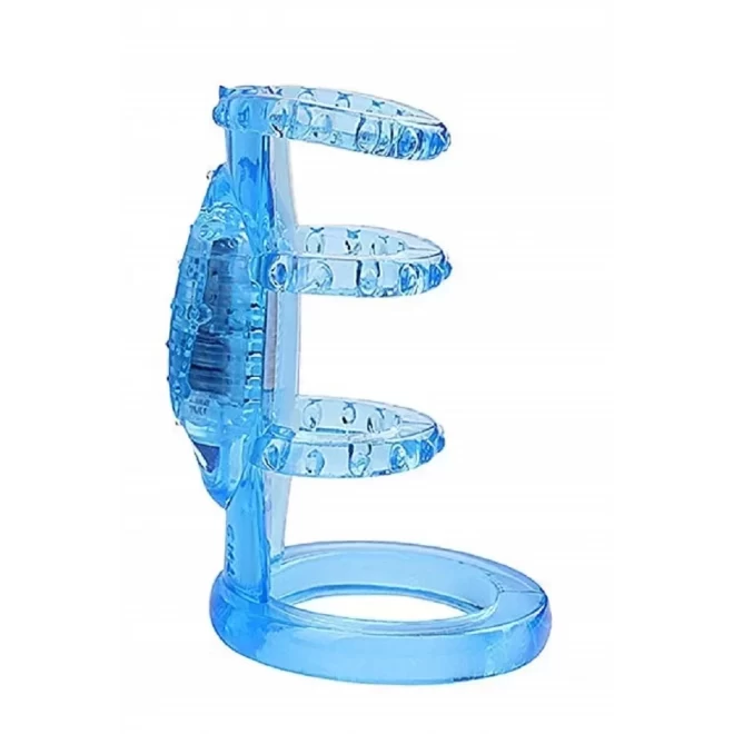 Vibrating cock cage-blue