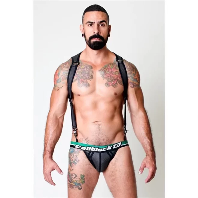 Venom neoprene jock - black/green - l