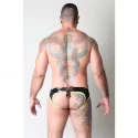Deviant lace-up jock brief - black/yellow - xl