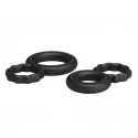 Ring set 2 pcs double-ring black