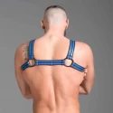 Neoprene bulldog harness - blue - medium 40-44