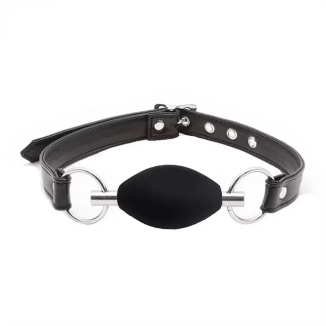 Silicone Ø 42.5 mm. oval ball gag - black