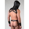 Leather sleeveless crop hoodie - medium (40-43)