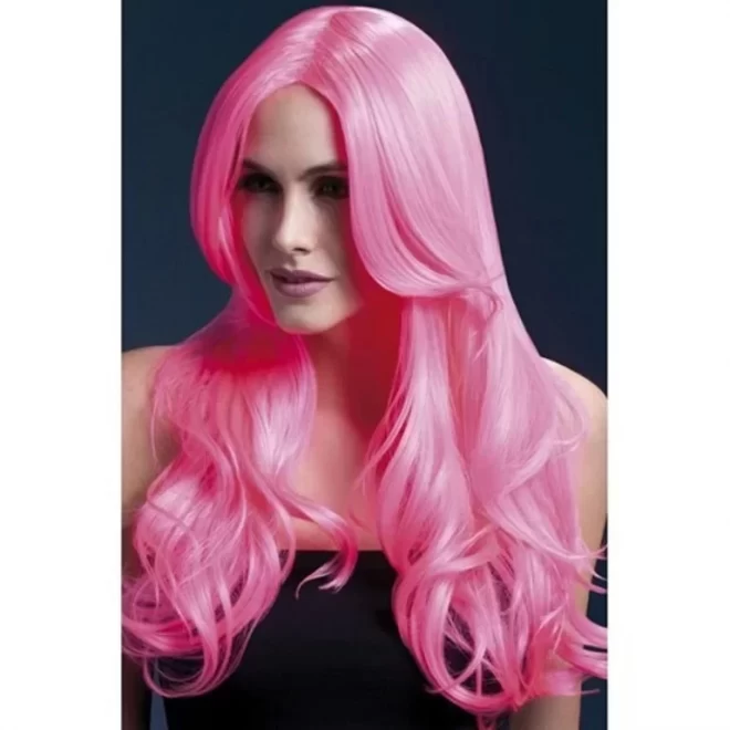 Fever Khloe Wig 26inch/66cm Neon Pink Long Wave with Centre Parting