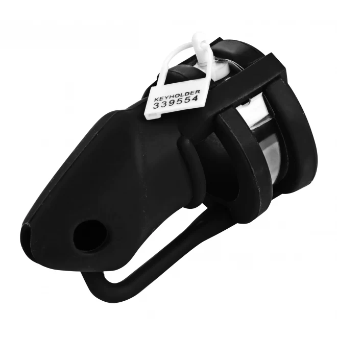 Sado shadow locking silicone male chastity device