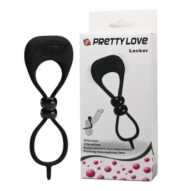 Pretty love locker vibrating penis ring black
