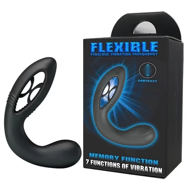 Flexible prostate stimulator vibrating black