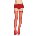 Czerwone pończochy kabaretkowe Thigh Highs With Elastic Top - Red