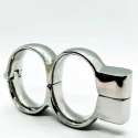 Stainless steel irish handcuffs - medium Ø 62 mm.