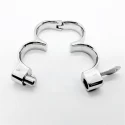 Stainless steel irish handcuffs - large Ø 70 mm.