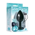 Metalowy korek analny z cyrkonią - Bejeweled annodized stainless steel plug