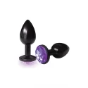 Metalowy korek analny z cyrkonią - Bejeweled annodized stainless steel plug