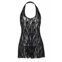 Wiązana koszulka i stringi Halter Rose Lace Dress