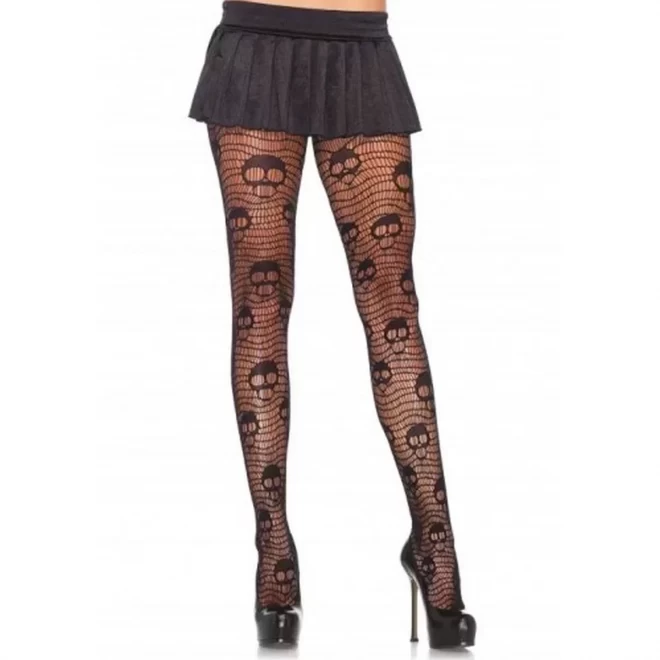 Rajstopy Screaming skull net pantyhose