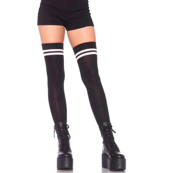 Sportowe pończochy Ribbed athletic thigh highs