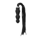 Black whip with rounded silicone dildo