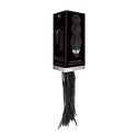 Black whip with rounded silicone dildo