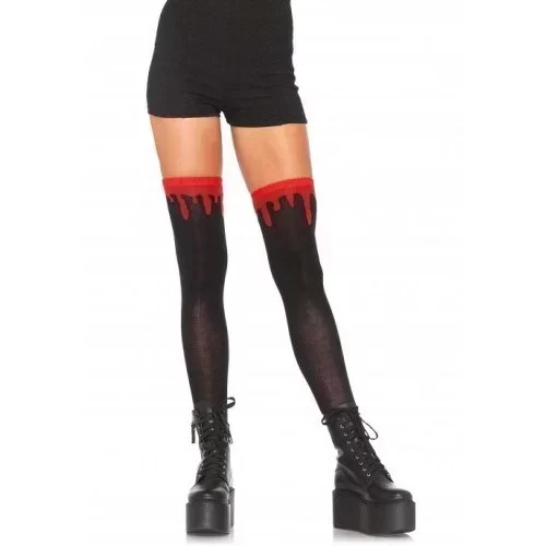 Pończochy z motywem krwi Dripping blood knee socks
