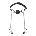 Hinder Breathable Ball Gag + Nipple Clamps