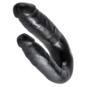 King cock u-shaped small double trouble - black
