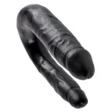 King cock u-shaped small double trouble - black