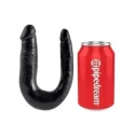 King cock u-shaped small double trouble - black